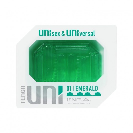 Зеленый мастурбатор-стимулятор Tenga Uni Emerald - Tenga - в Братске купить с доставкой