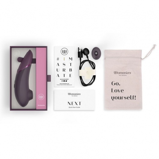 Фиолетовый бесконтактный клиторальный стимулятор Womanizer Next - Womanizer