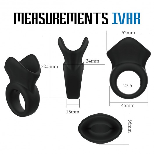 Черная эрекционная утяжка для пениса и мошонки Rooster Ivar - Velv or - в Братске купить с доставкой