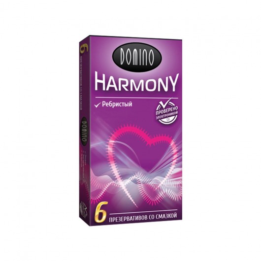 Презервативы с рёбрышками Domino Harmony - 6 шт. - Domino - купить с доставкой в Братске