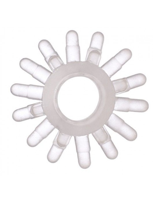 Прозрачное гелевое эрекционное кольцо с шипиками - Toyfa Basic - в Братске купить с доставкой