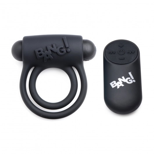 Черное эрекционное виброкольцо 28X Remote Control Vibrating Cock Ring   Bullet - XR Brands - в Братске купить с доставкой