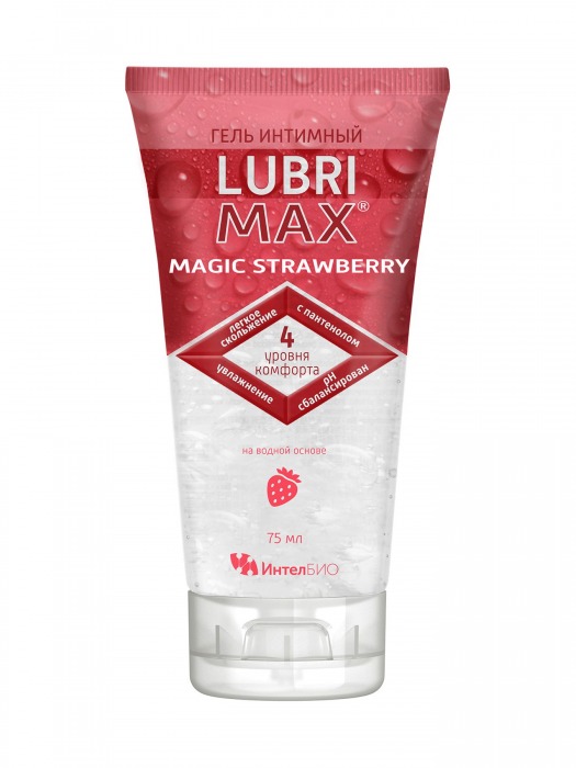 Интимный гель-смазка на водной основе Lubrimax Magic Strawberry - 75 мл. - ИнтелБИО - купить с доставкой в Братске