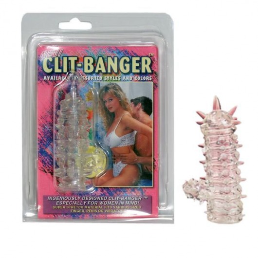 Прозрачная насадка с шипами и клиторальной шишечкой CLIT-BANGER SLEEVE IN CLEAR - Tonga - в Братске купить с доставкой