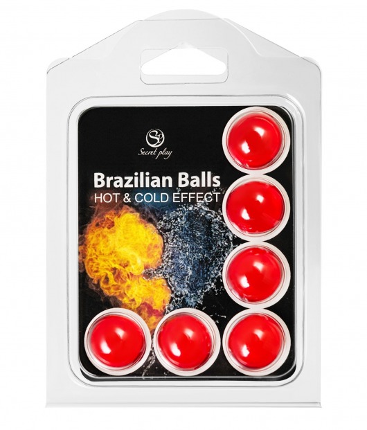 Набор из 6 шариков с массажным маслом Brazilian Balls с охлаждающим и разогревающим эффектом - Secret Play - купить с доставкой в Братске