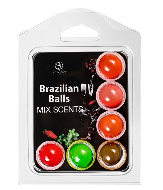 Набор из 6 шариков с ароматизированными массажными маслами Brazilian Balls - Secret Play - купить с доставкой в Братске