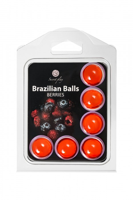 Набор из 6 шариков с массажным маслом Brazilian Balls с ароматом ягод - Secret Play - купить с доставкой в Братске