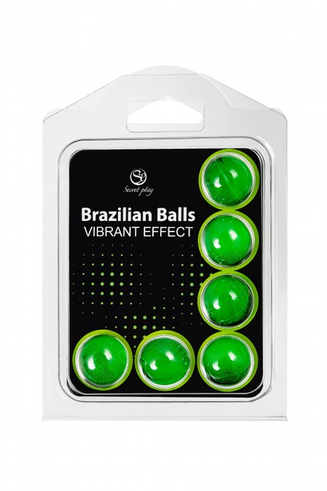 Набор из 6 шариков с массажным маслом Brazilian Balls с эффектом вибрации - Secret Play - купить с доставкой в Братске