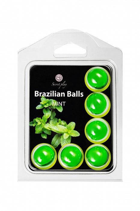 Набор из 6 шариков с массажным маслом Brazilian Balls с ароматом мяты - Secret Play - купить с доставкой в Братске