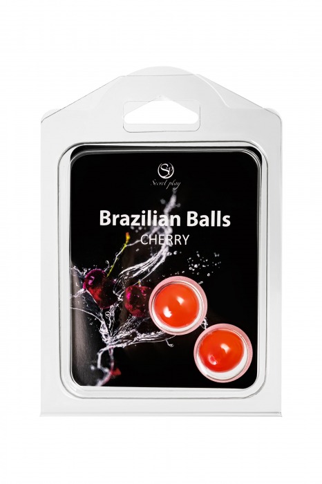 Набор из 2 шариков с массажным маслом Brazilian Balls с ароматом вишни - Secret Play - купить с доставкой в Братске