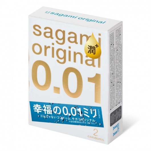 Увлажнённые презервативы Sagami Original 0.01 Extra Lub - 2 шт. - Sagami - купить с доставкой в Братске