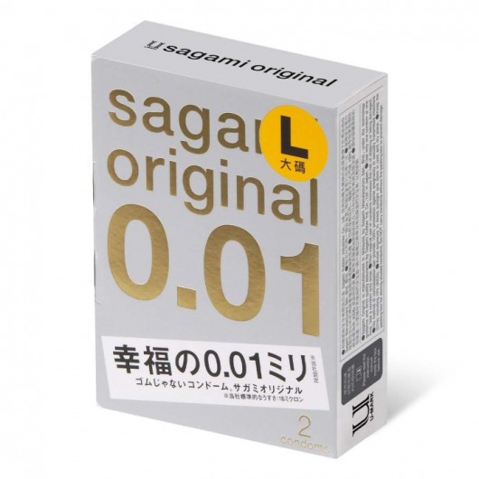 Презервативы Sagami Original 0.01 L-size увеличенного размера - 2 шт. - Sagami - купить с доставкой в Братске