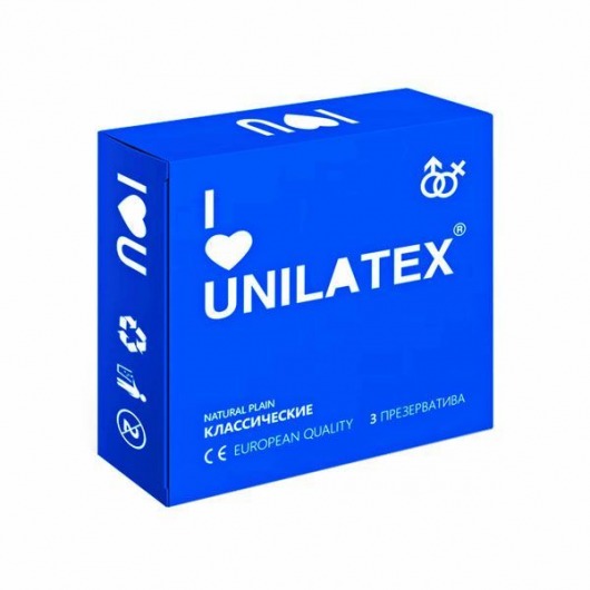 Классические презервативы Unilatex Natural Plain - 3 шт. - Unilatex - купить с доставкой в Братске