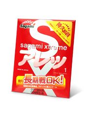 Утолщенный презерватив Sagami Xtreme FEEL LONG с точками - 1 шт. - Sagami - купить с доставкой в Братске