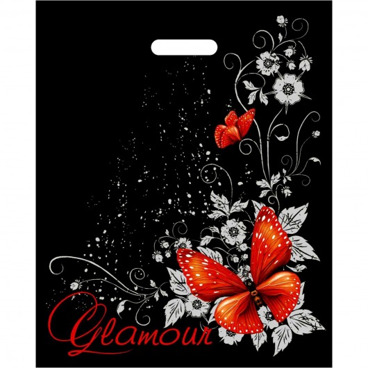 Черный пакет Glamour с вырубной ручкой (38х47 см) - Сима-Ленд - купить с доставкой в Братске