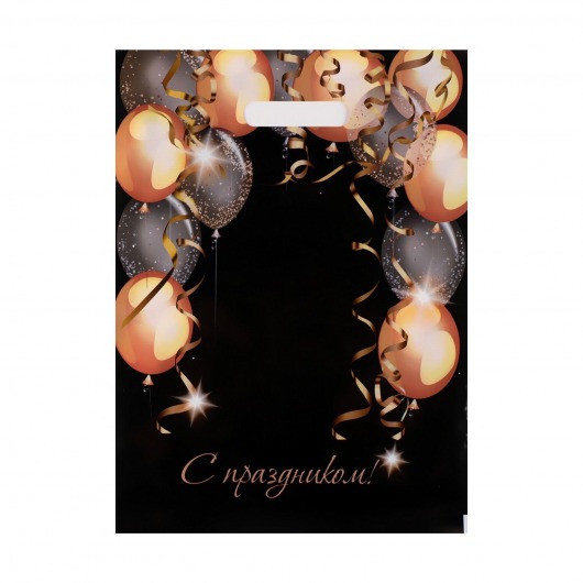 Пакет с вырубной ручкой и принтом в виде шариков (30х40 см) - Сима-Ленд - купить с доставкой в Братске