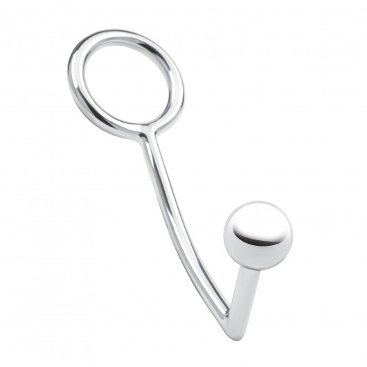 Кольцо на пенис с анальным стимулятором Stainless Steel Anal Hook   Cock Ring - BlueLine - в Братске купить с доставкой