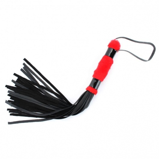 Нежная плеть с красным мехом BDSM Light - 43 см. - БДСМ Арсенал - купить с доставкой в Братске