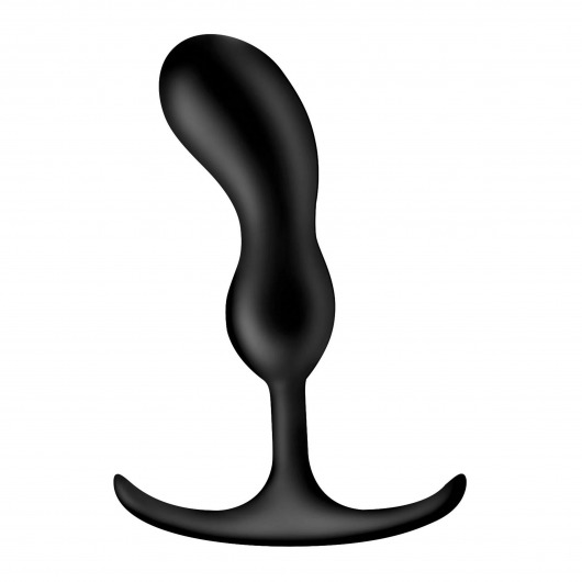 Черный массажер простаты с утяжелителями Premium Silicone Weighted Prostate Plug Medium - 16,3 см. - XR Brands - в Братске купить с доставкой