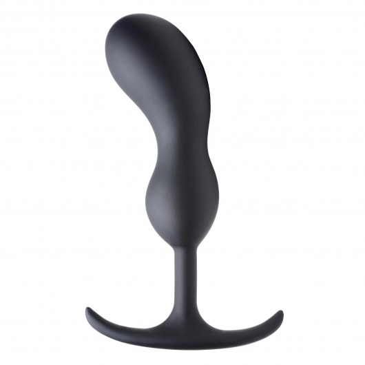 Черный массажер простаты с утяжелителями Premium Silicone Weighted Prostate Plug Large - 18,8 см. - XR Brands - в Братске купить с доставкой