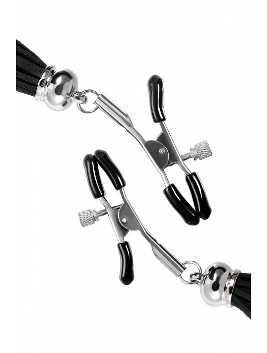 Зажимы на соски «Прищепки» с черными кисточками из замши - Pecado - купить с доставкой в Братске