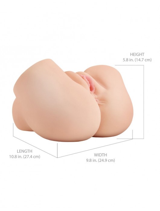 Телесный мастурбатор-полуторс с вибрацией и эффектом всасывания Back That Ass Up - Pipedream - в Братске купить с доставкой