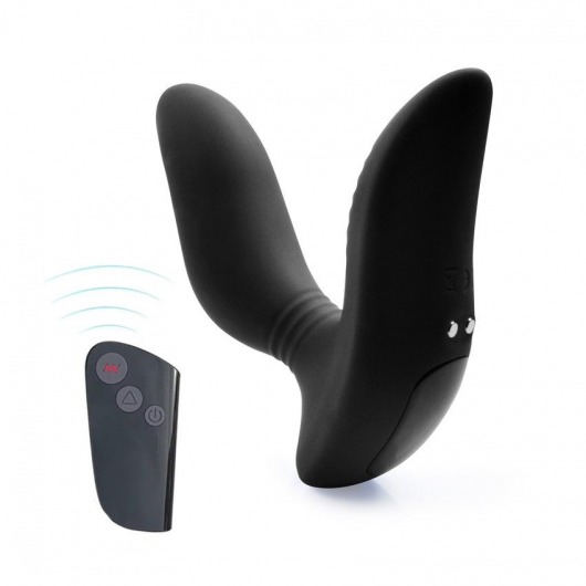 Черный вибромассажер простаты 3,5’’ Remote Control Curve P-spot Massager - 12 см. - Erokay - в Братске купить с доставкой