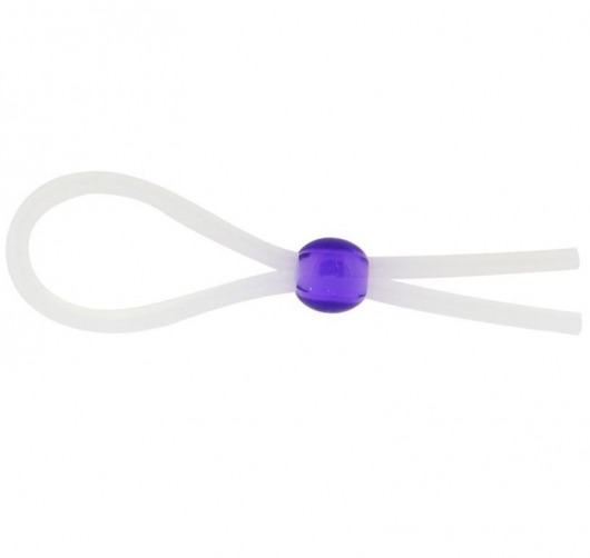 Прозрачное лассо с фиолетовой бусиной SILICONE COCK RING WITH BEAD LAVENDER - NMC - в Братске купить с доставкой