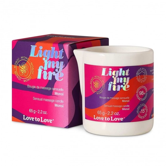 Массажная свеча Light My Fire с ароматом моной - 80 мл. - Love to Love - купить с доставкой в Братске
