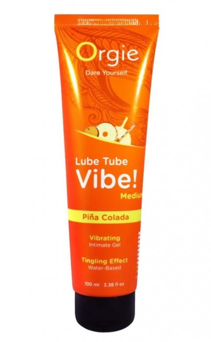 Гель с эффектом вибрации Lube Tube Vibe Medium Pina Colada - 100 мл. - ORGIE - купить с доставкой в Братске