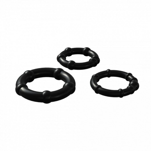 Набор из 3 черных эрекционных колец Babooom Ring Set - Adrien Lastic - в Братске купить с доставкой