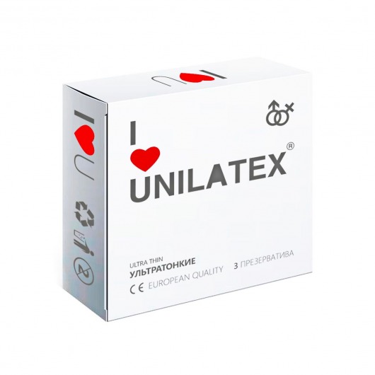 Ультратонкие презервативы Unilatex Ultra Thin - 3 шт. - Unilatex - купить с доставкой в Братске