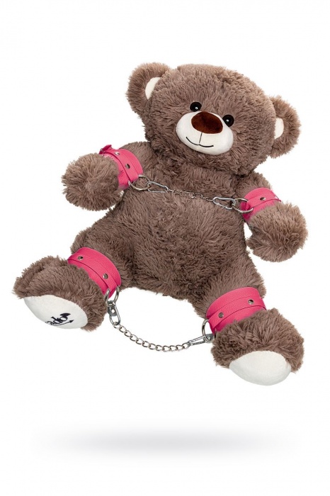 Бондажный набор: бурый мишка с розовыми оковами и наручниками - Pecado - купить с доставкой в Братске