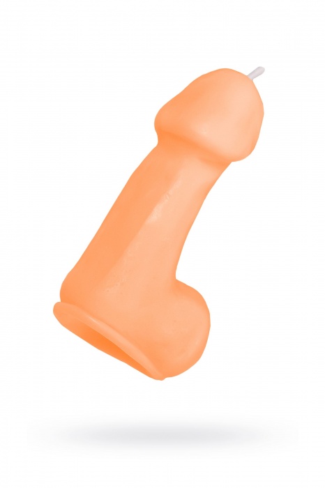 Оранжевая свеча в форме пениса - 47 гр. - Pecado - купить с доставкой в Братске