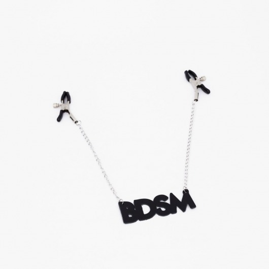 Зажимы на соски с кожаной подвеской BDSM - Crazy Handmade - купить с доставкой в Братске