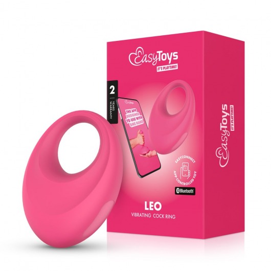 Розовое интерактивное эрекционное виброкольцо Leo - Easy toys - в Братске купить с доставкой