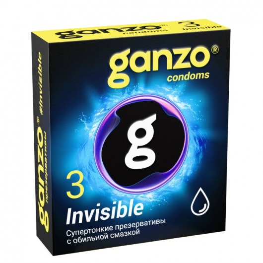 Супертонкие презервативы Ganzo Invisible - 3 шт. - Ganzo - купить с доставкой в Братске