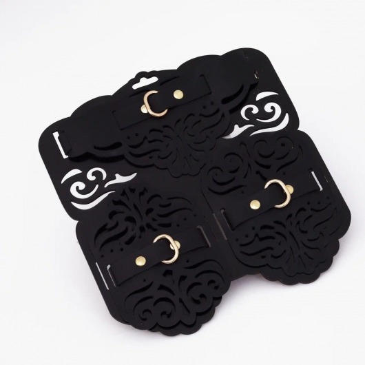 Фигурный набор для БДСМ-игр с узорами и золотистой фурнитурой - Crazy Handmade - купить с доставкой в Братске Фигурный набор для БДСМ-игр с узорами и золотистой фурнитурой - Crazy Handmade - купить с доставкой в Братске