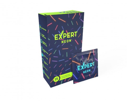 Светящиеся в темноте презервативы Expert Neon - 15 шт. - Expert - купить с доставкой в Братске