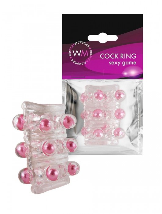 Прозрачная сквозная насадка на пенис с цветными шариками - Erowoman-Eroman - в Братске купить с доставкой