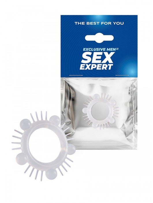 Эластичное эрекционное кольцо с шишечками и шипами - Sex Expert - в Братске купить с доставкой