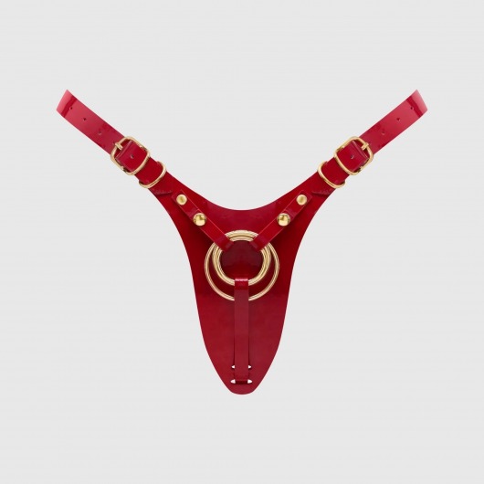 Красный пояс для фиксации насадок Strap-On-Me Leatherette Harness Fabulous - Strap-on-me - купить с доставкой в Братске