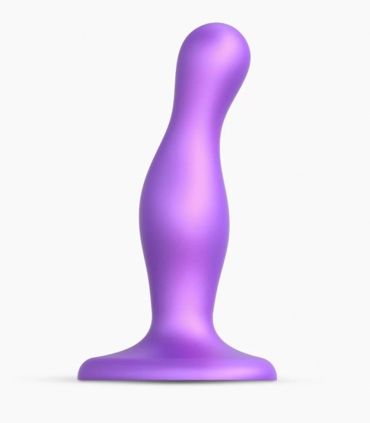 Фиолетовая насадка Strap-On-Me Dildo Plug Curvy size S - Strap-on-me - купить с доставкой в Братске