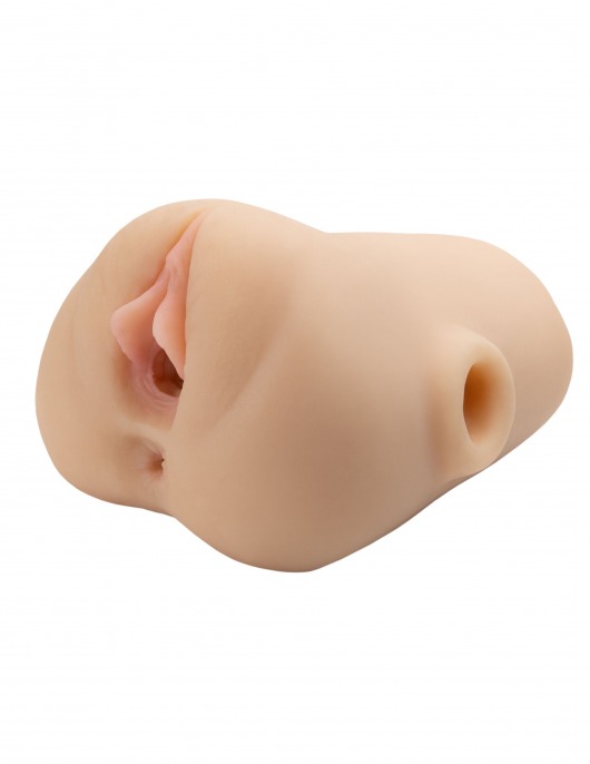 Телесный мастурбатор с вибрацией Double Pounder Vibrating Squeeze Stroker - Pipedream - в Братске купить с доставкой