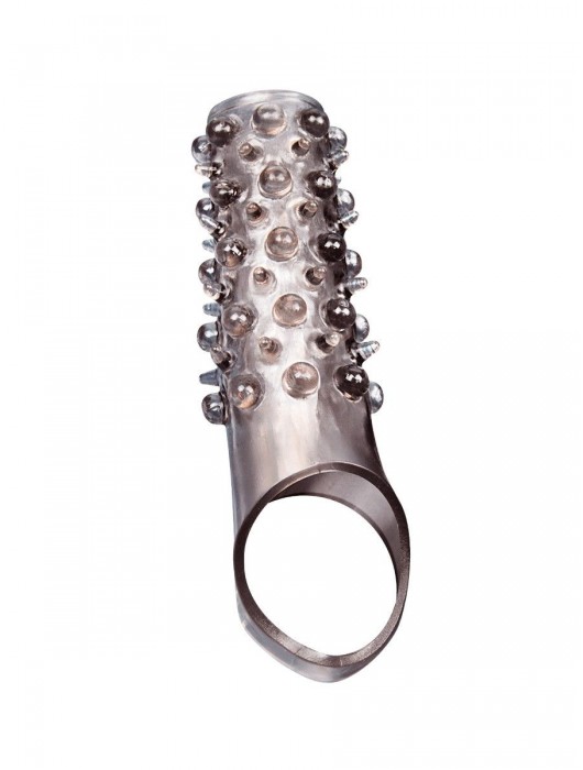 Дымчатая насадка на пенис с шипами и выпуклостями - 12 см. - Sex Expert - в Братске купить с доставкой