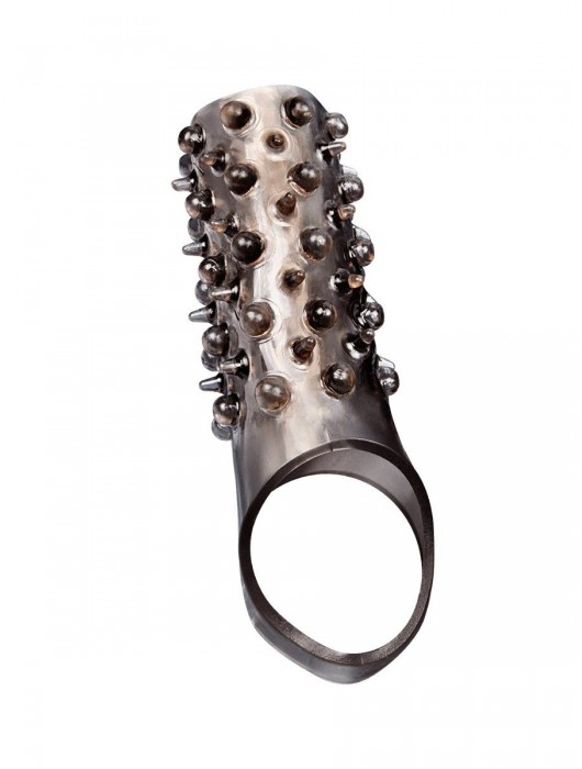 Дымчатая насадка на пенис с шипами и выпуклостями - 12,5 см. - Sex Expert - в Братске купить с доставкой