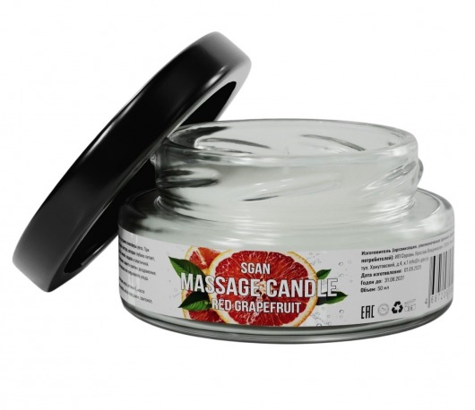 Массажная свеча «Красный грейпфрут» - 50 мл. - SGAN - купить с доставкой в Братске