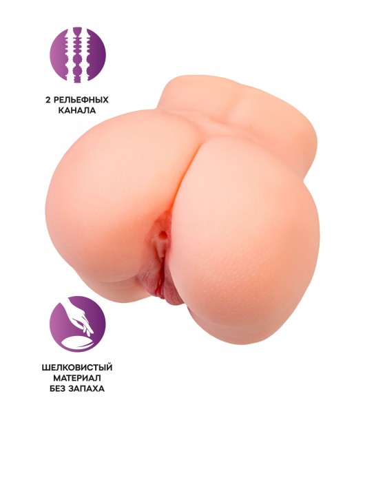 Реалистичный мастурбатор в форме попки с двумя любовными входами - No Name - в Братске купить с доставкой