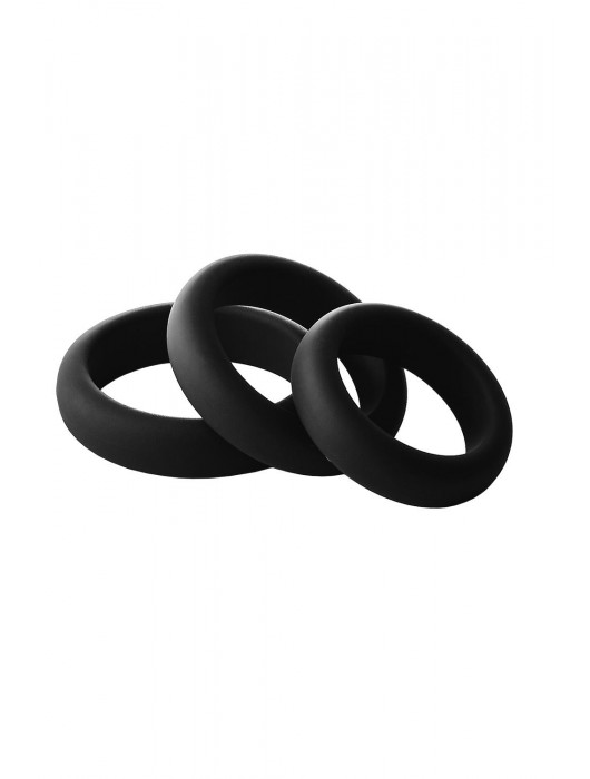 Набор из 3 черных эрекционных колец Smooth Silicone Cockring Pack - Dream Toys - в Братске купить с доставкой