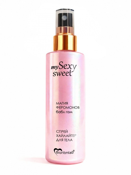 Спрей хайлайтер для тела Sexy Sweet с ароматом бабл-гам, шиммером и феромонами - 200 мл. -  - Магазин феромонов в Братске